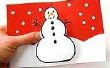Hoe maak je een sneeuwpop inlegkaart