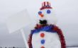 Sneeuwpop ambachten met katoenen ballen