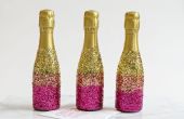 Hoe te te verfraaien mini Champagne flessen met glitters