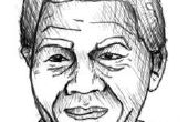 Bij het tekenen van Nelson Mandela's gezicht