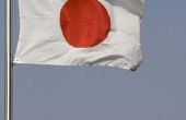 Bij het tekenen van de vlag van Japan