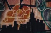 Schilderij muurschilderingen op de muur van een sintel blokkeren