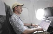 Het gebruik van draadloos Internet op een vliegtuig