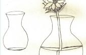 Hoe teken van bloemen in een vaas