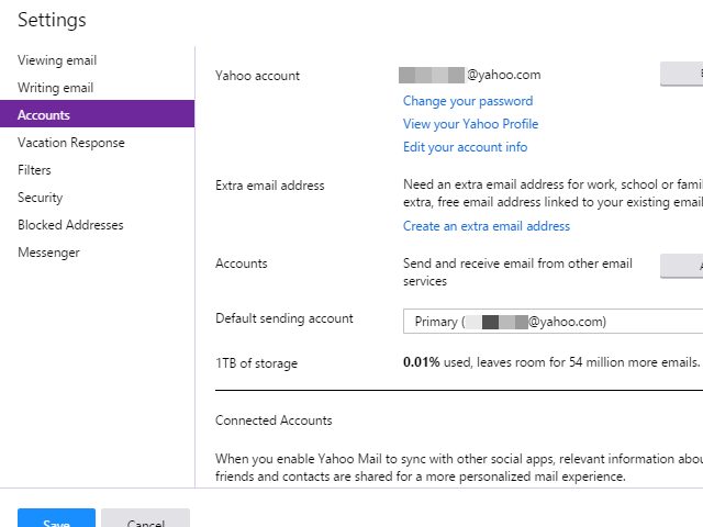 Settings information